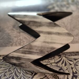 Black and White Zigzag cuf  Horn Bracelet